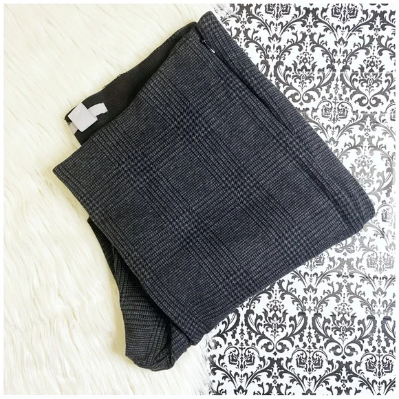 H&M : size 14 : plaid holiday zipper ankle slim fit skinny pull-on trouser pants - Picture 1 of 10